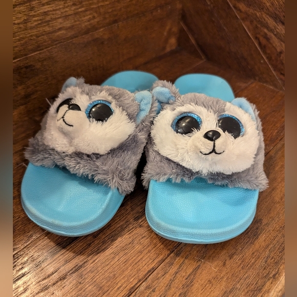 TY Beanie Boo Slush the Husky Pool Slides size 11-13 - Picture 12 of 13